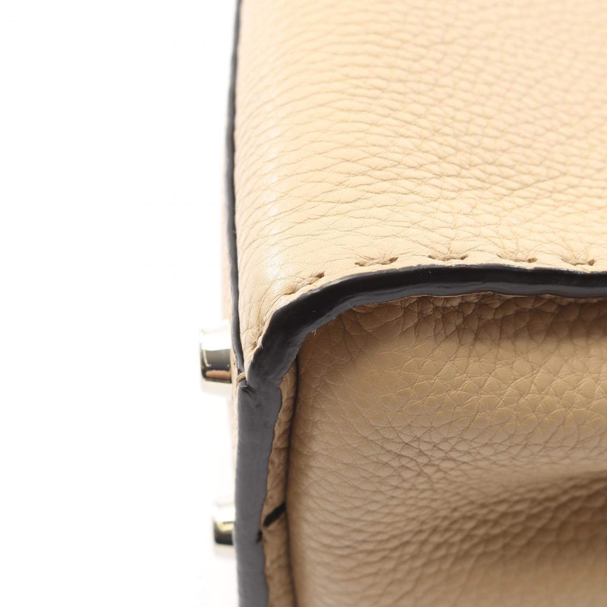 FDI Peekaboo Essential Handbag, Leather, Women's, Beige