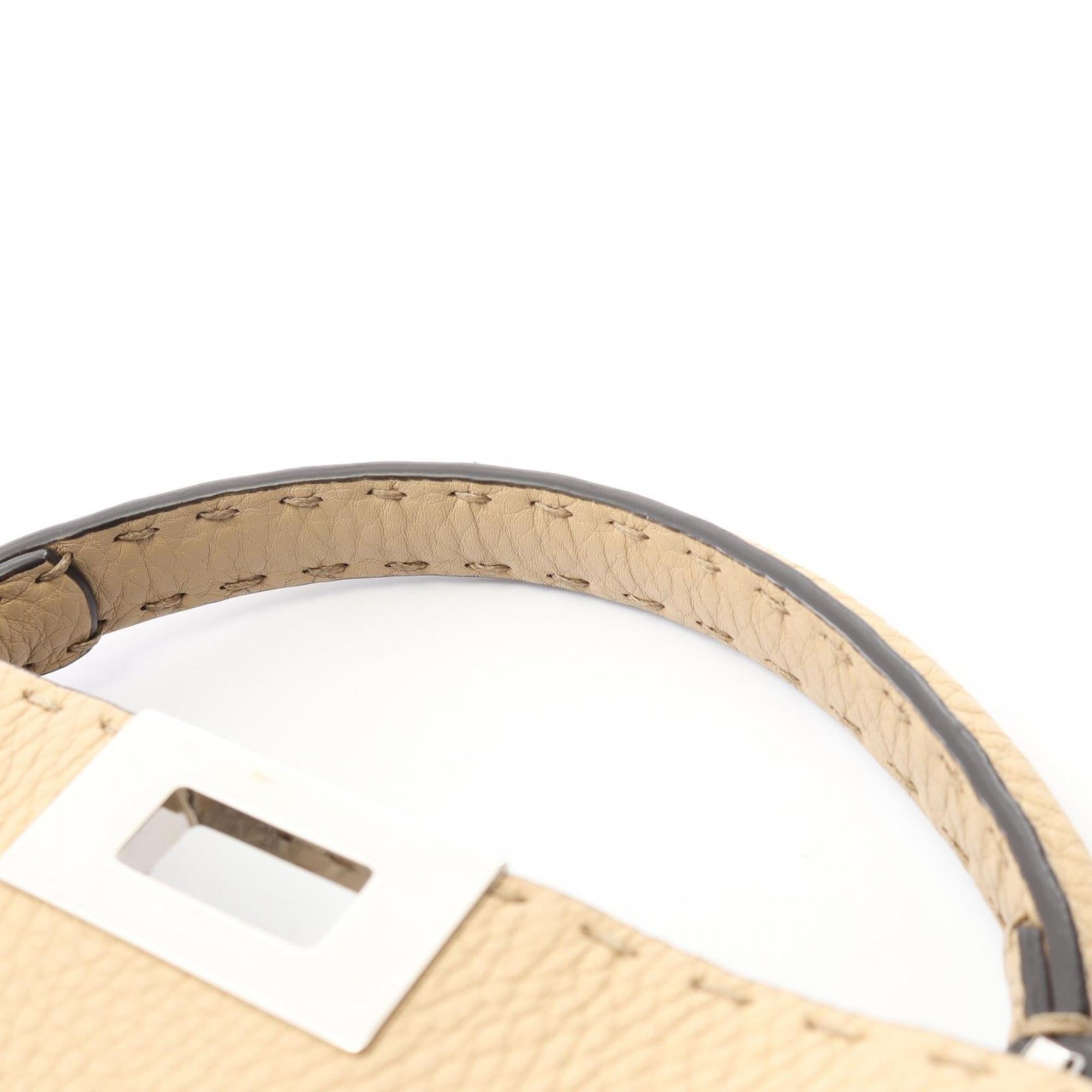 FDI Peekaboo Essential Handbag, Leather, Women's, Beige