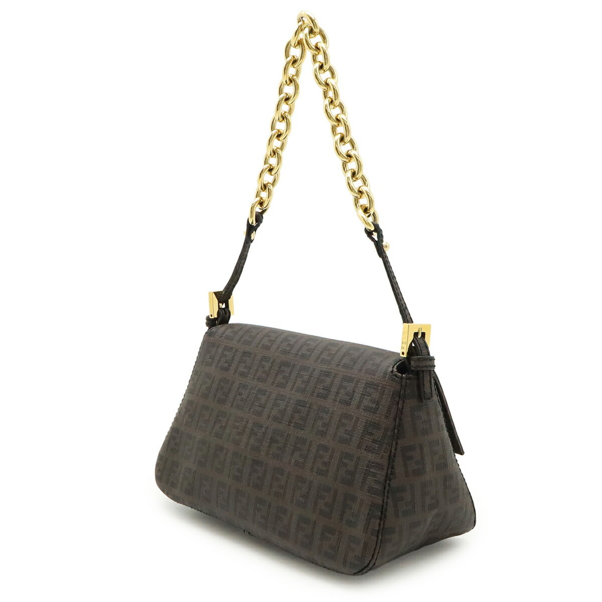 FDI Zucchino Zucca pattern Mamma Bucket handbag PVC dark brown black 8BR180