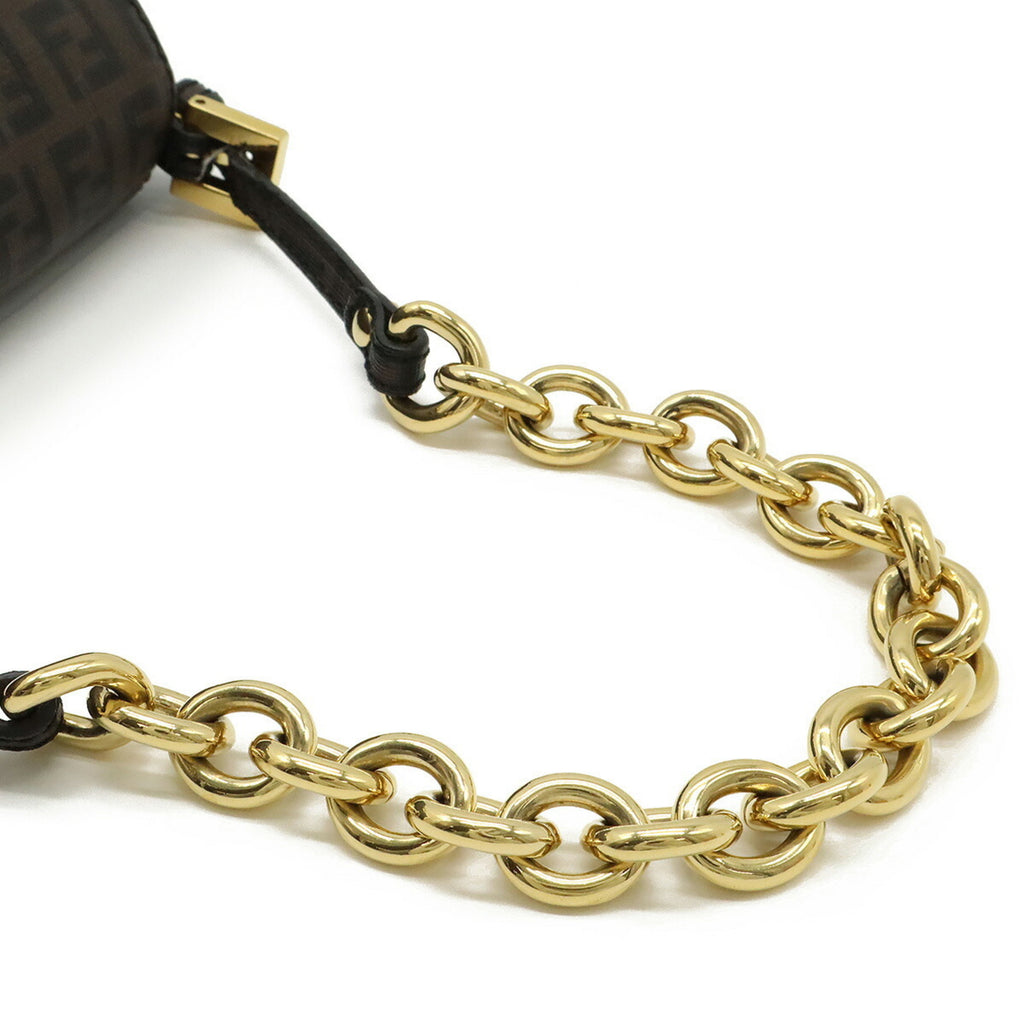 FDI Zucchino Zucca pattern Mamma Bucket handbag PVC dark brown black 8BR180