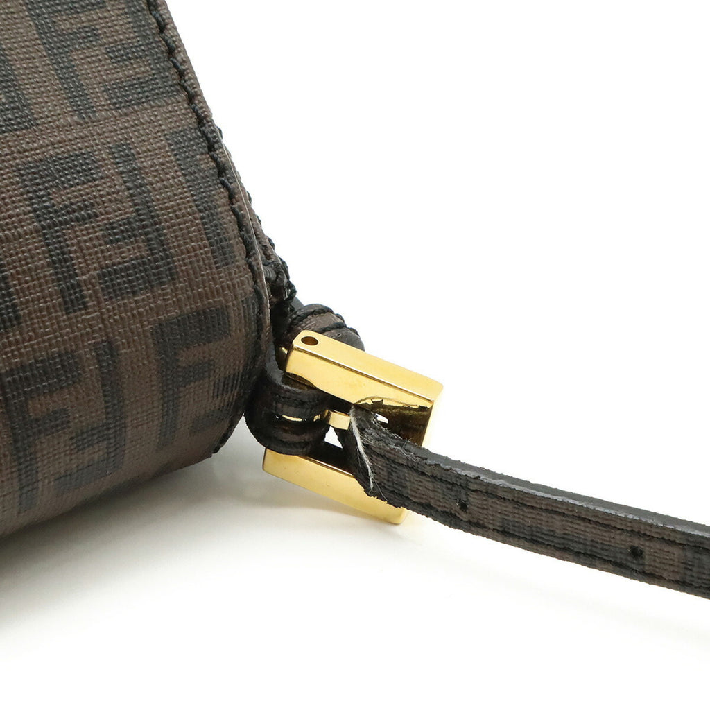 FDI Zucchino Zucca pattern Mamma Bucket handbag PVC dark brown black 8BR180