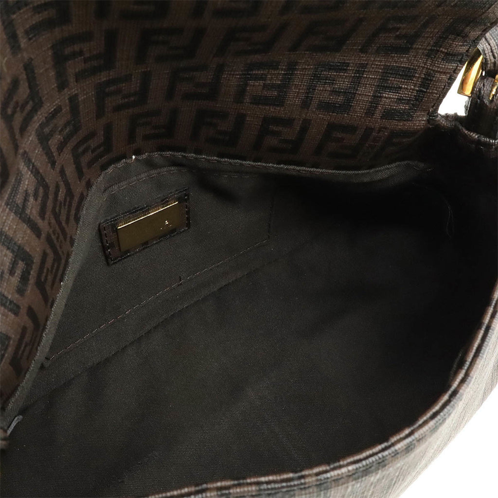 FDI Zucchino Zucca pattern Mamma Bucket handbag PVC dark brown black 8BR180