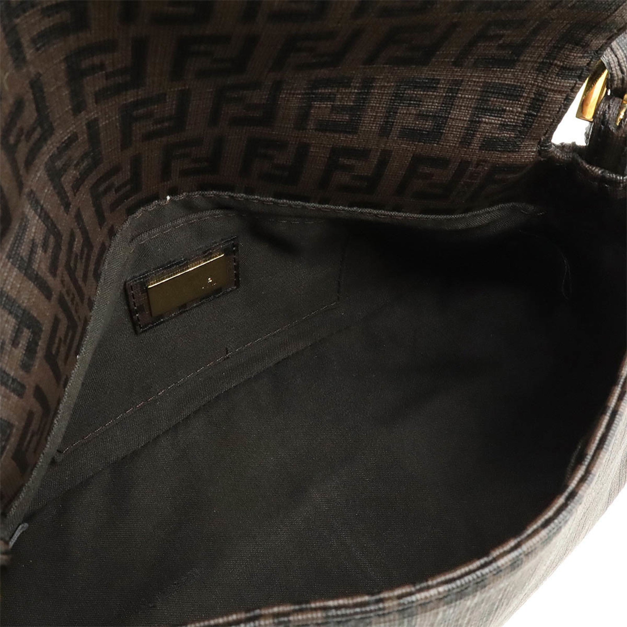 FDI Zucchino Zucca pattern Mamma Bucket handbag PVC dark brown black 8BR180