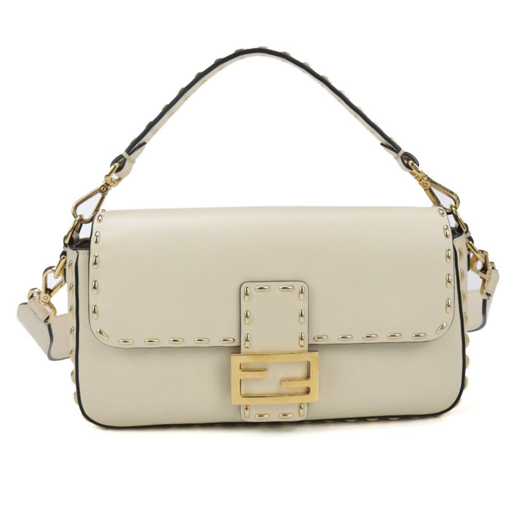 FDI 8BR600 2-Way Baguette Shoulder Bag, Women's, Ivory