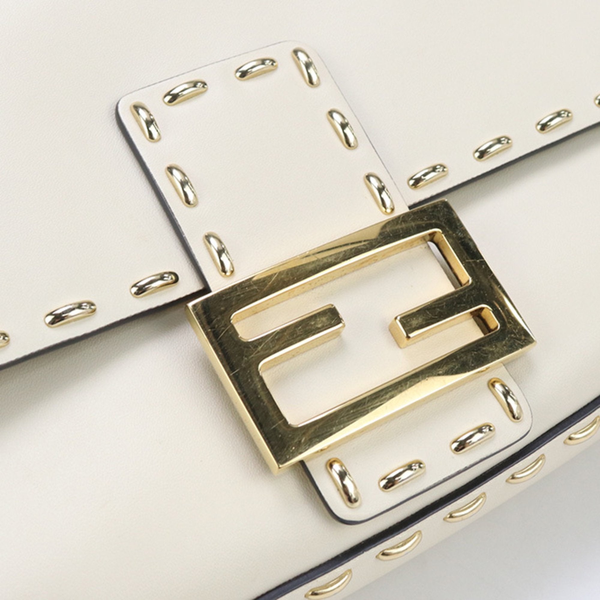 FDI 8BR600 2-Way Baguette Shoulder Bag, Women's, Ivory