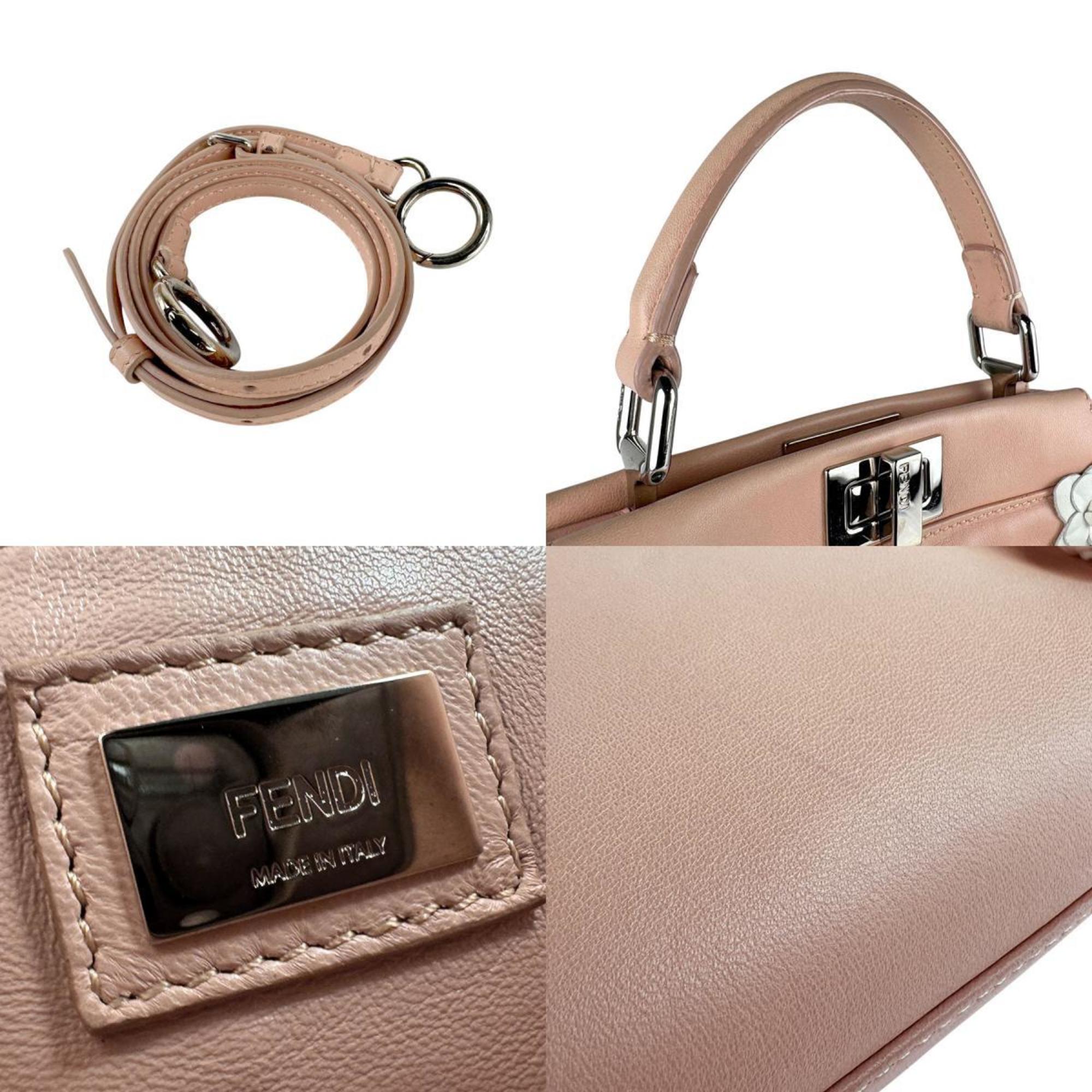 FDI Peekaboo Mini Leather Shoulder Bag, Pink, Women's, 8BN244-9GK, z7051