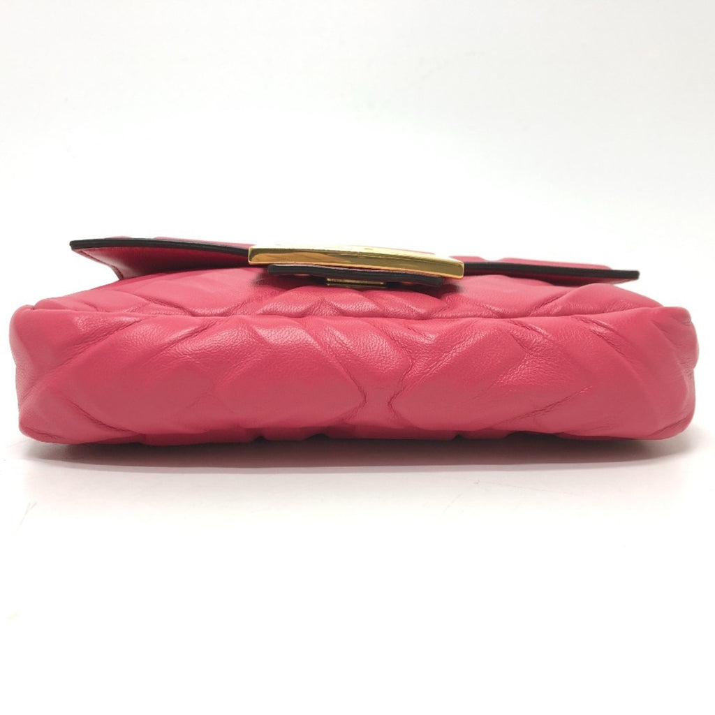 FDI 8BS017 FF Baguette Small Chain 2-Way Bag, Shoulder Lambskin, Pink, Women's