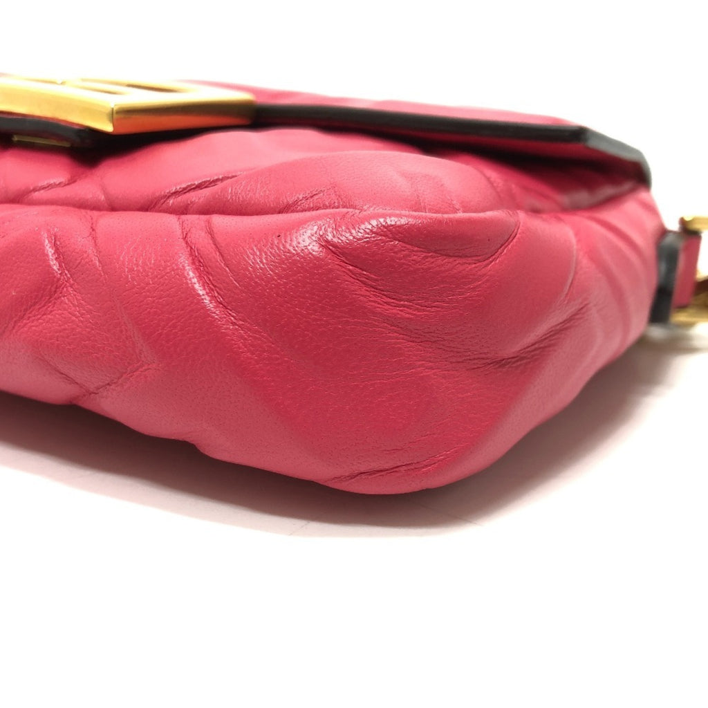 FDI 8BS017 FF Baguette Small Chain 2-Way Bag, Shoulder Lambskin, Pink, Women's