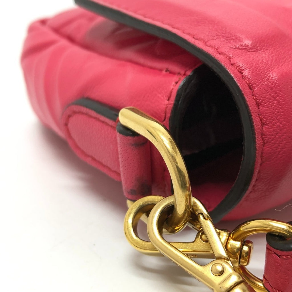 FDI 8BS017 FF Baguette Small Chain 2-Way Bag, Shoulder Lambskin, Pink, Women's