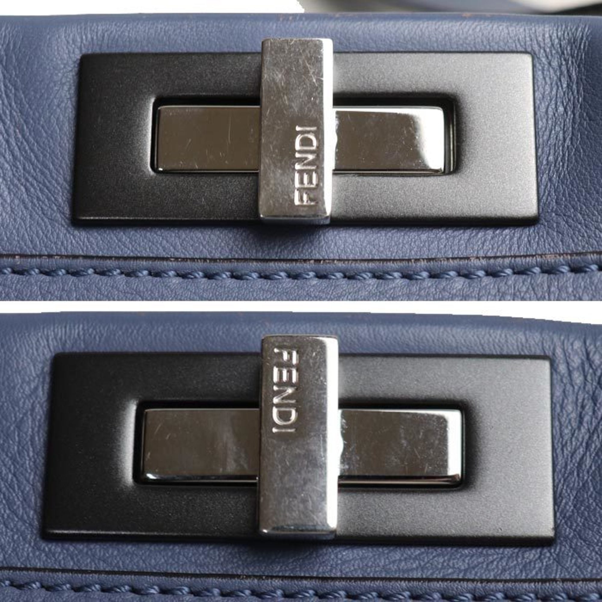 FDI Peekaboo Regular 2-Way Shoulder Bag Blue 8BN290 Women's