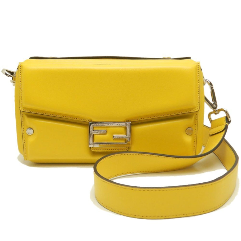 FDI Bucket Soft Trunk 7VA565 Shoulder Bag in Yellow Leather, Women's, 253059