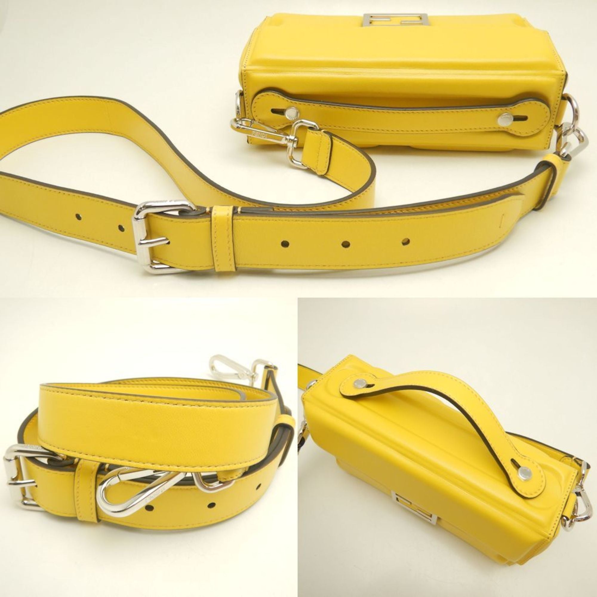 FDI Bucket Soft Trunk 7VA565 Shoulder Bag in Yellow Leather, Women's, 253059
