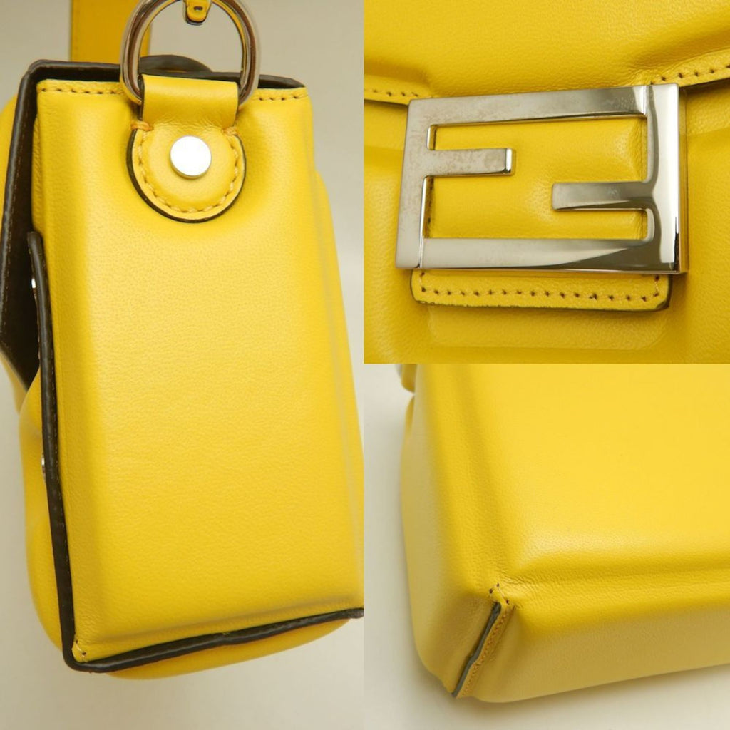 FDI Bucket Soft Trunk 7VA565 Shoulder Bag in Yellow Leather, Women's, 253059