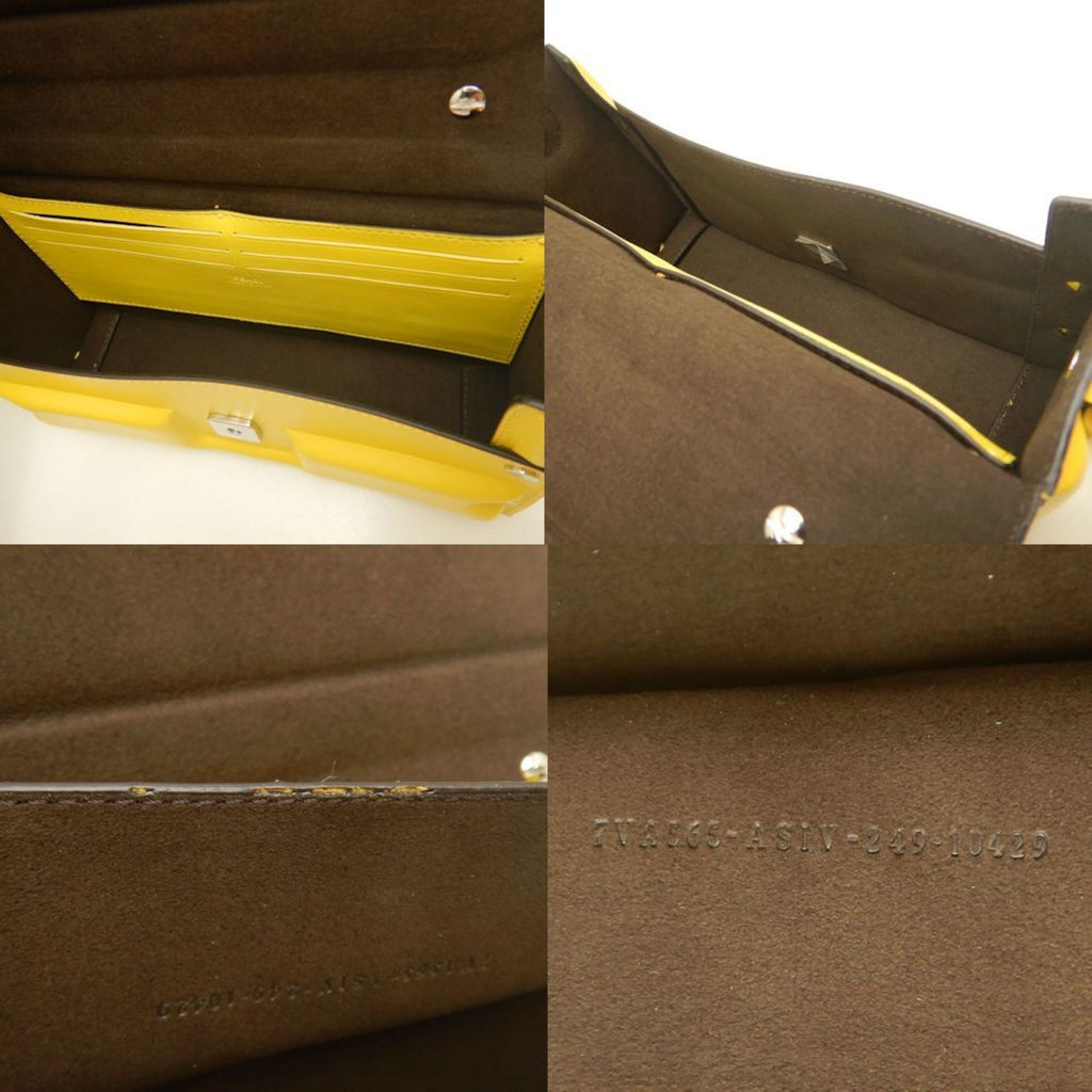 FDI Bucket Soft Trunk 7VA565 Shoulder Bag in Yellow Leather, Women's, 253059