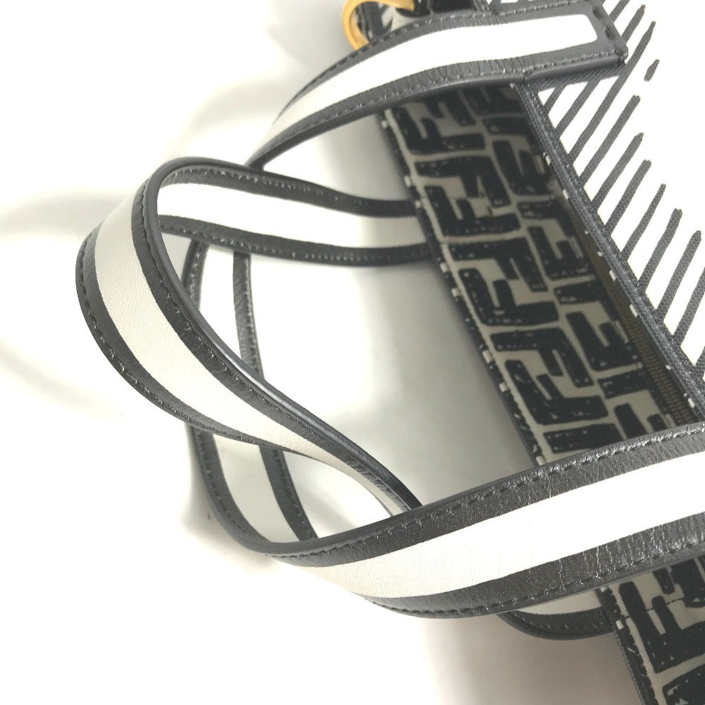 FDI 8BH357 Joshua Vides collaboration shopper bag, shoulder tote coated canvas, men's, white