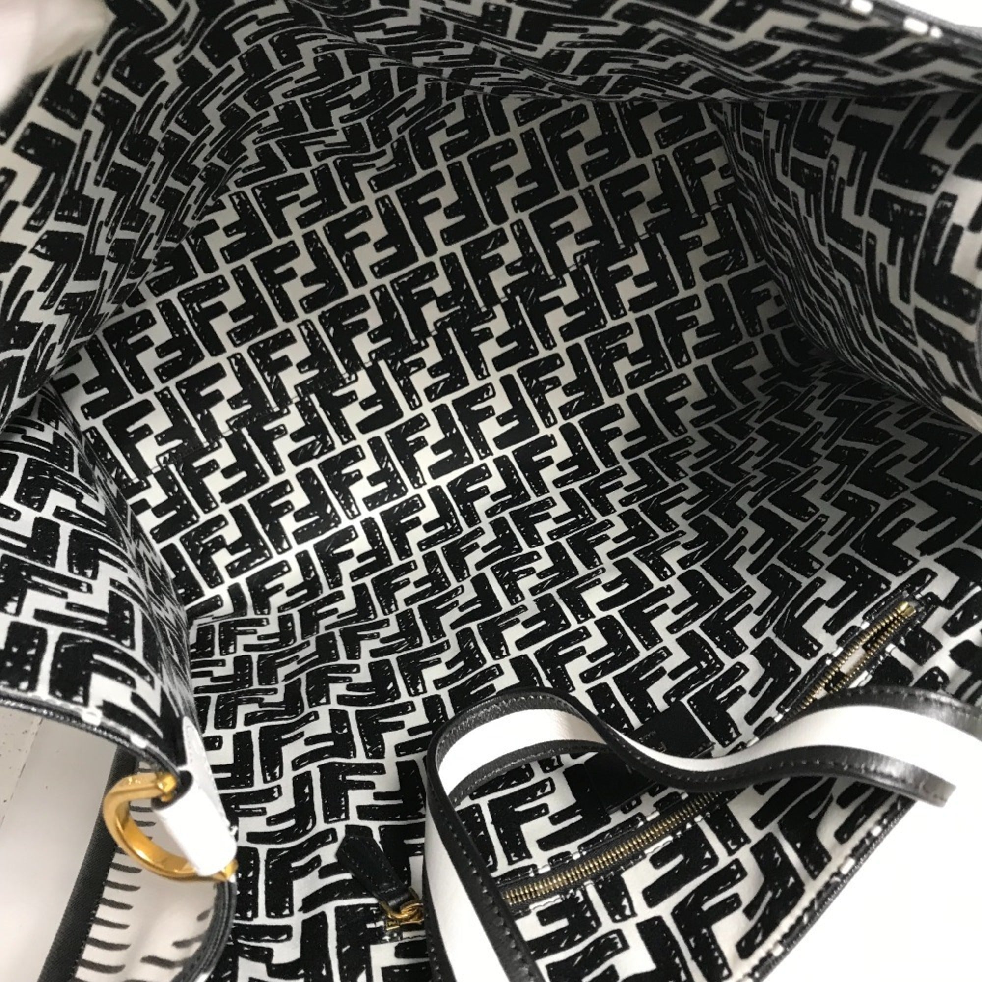 FDI 8BH357 Joshua Vides collaboration shopper bag, shoulder tote coated canvas, men's, white