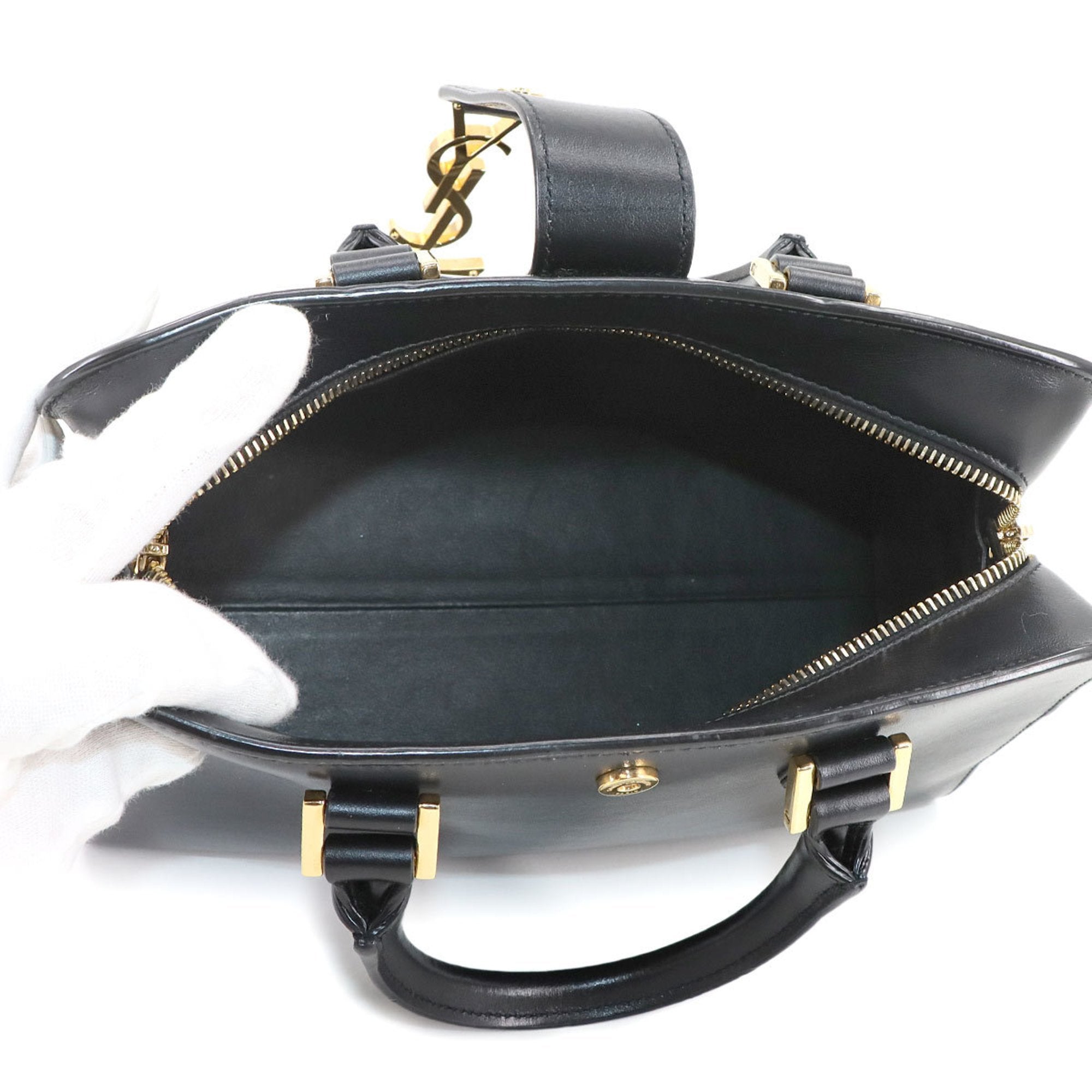 SLT Laurent Baby Cabas 2-way hand/shoulder bag in black leather (568853)