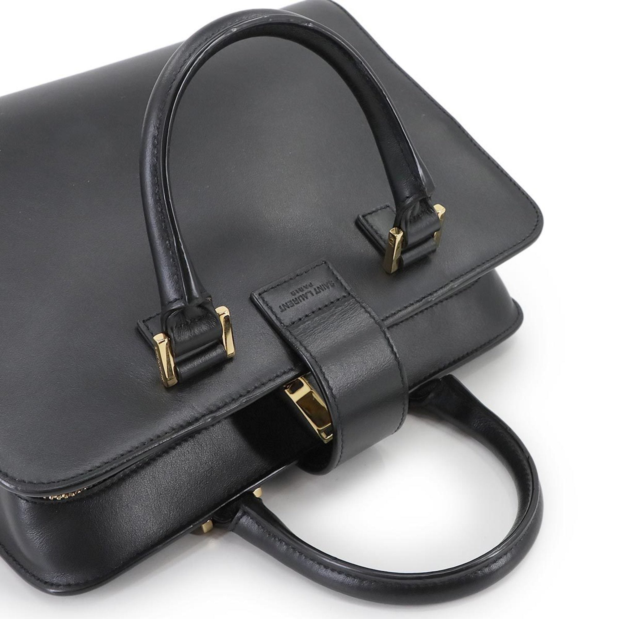 SLT Laurent Baby Cabas 2-way hand/shoulder bag in black leather (568853)