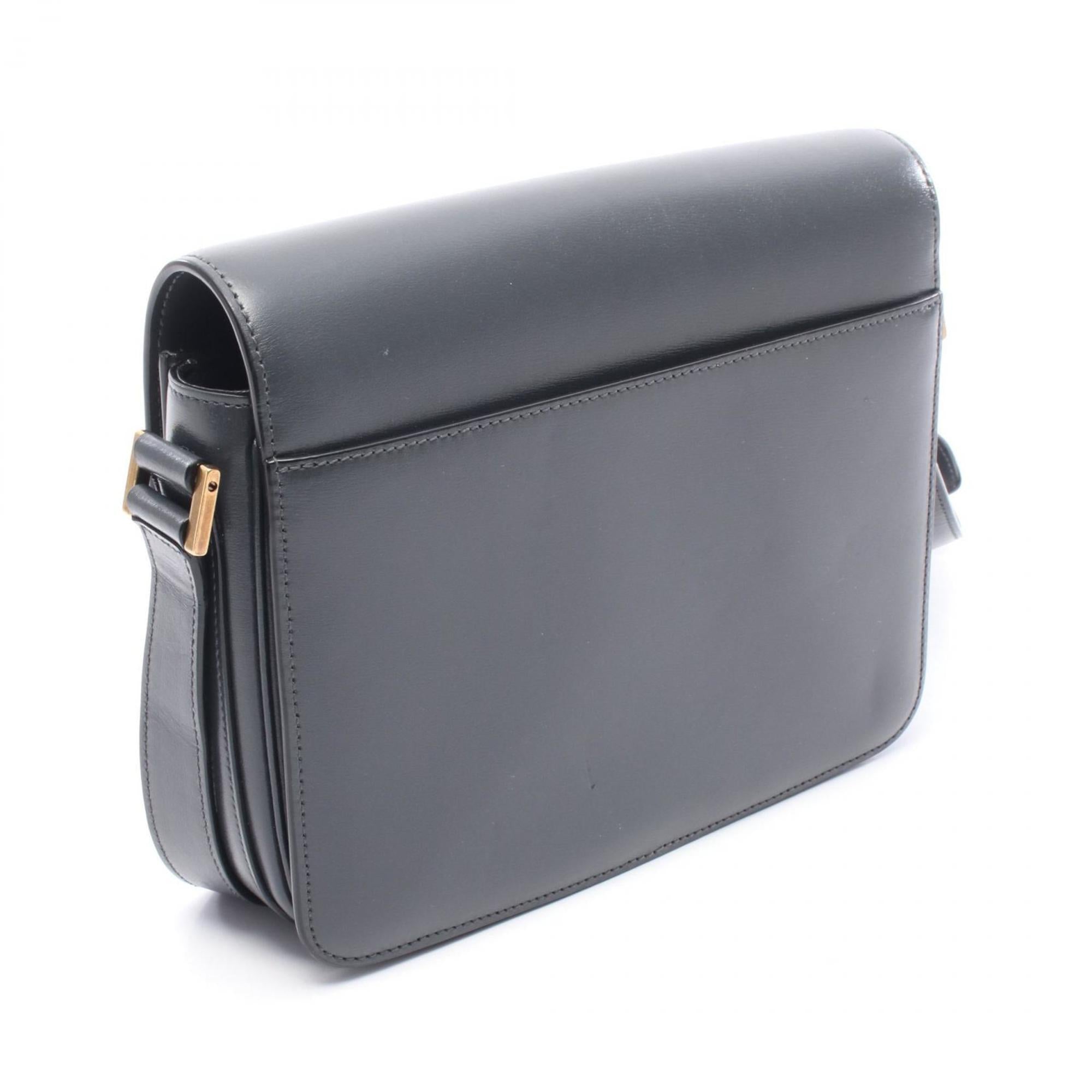 SLT Laurent LE61 Shoulder Bag, Leather, Women's, Gray, 568568