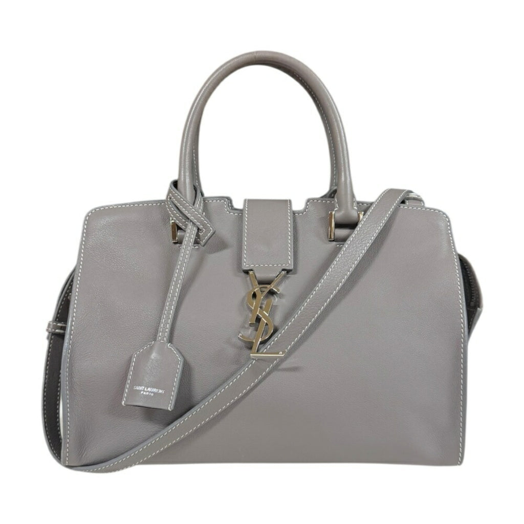 SLT Laurent Baby Cabas Shoulder Bag, Leather, 424868, Gray, Women's, SAINT LAURENT 2-Way