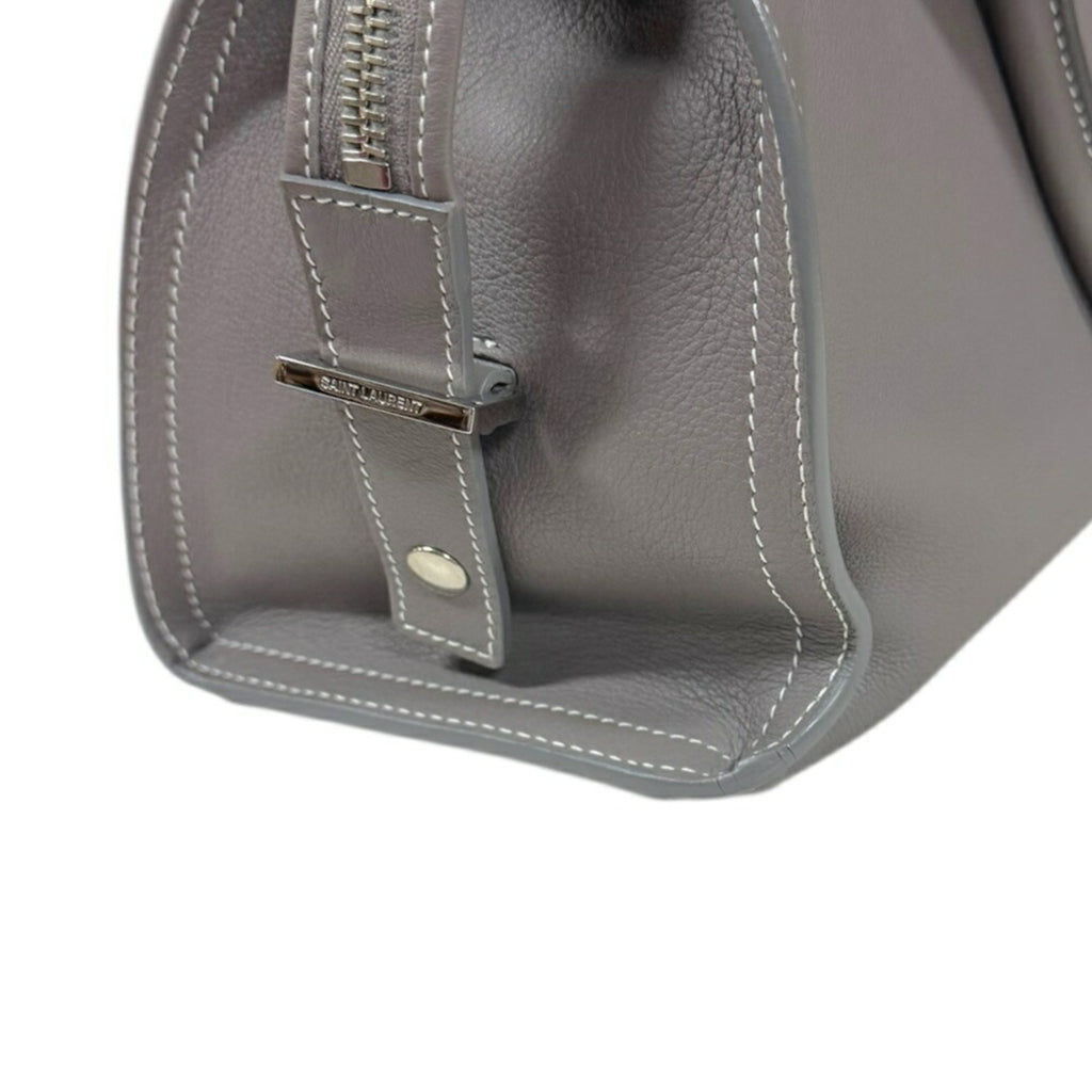 SLT Laurent Baby Cabas Shoulder Bag, Leather, 424868, Gray, Women's, SAINT LAURENT 2-Way