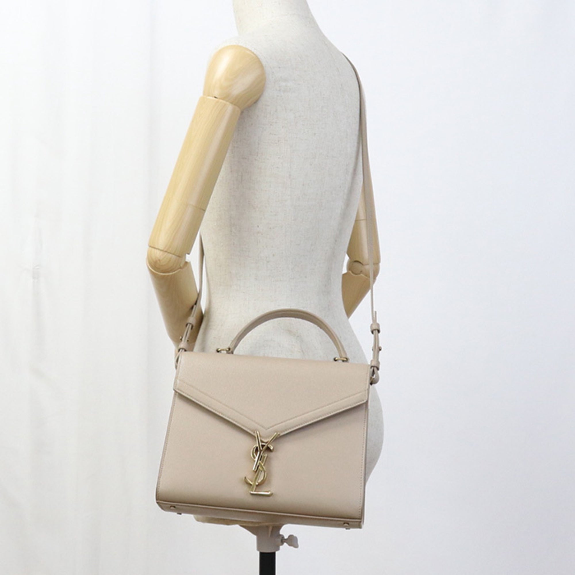SLT LAURENT Cassandra Handbag SL88880 623931 Top Handle Medium Women's Beige