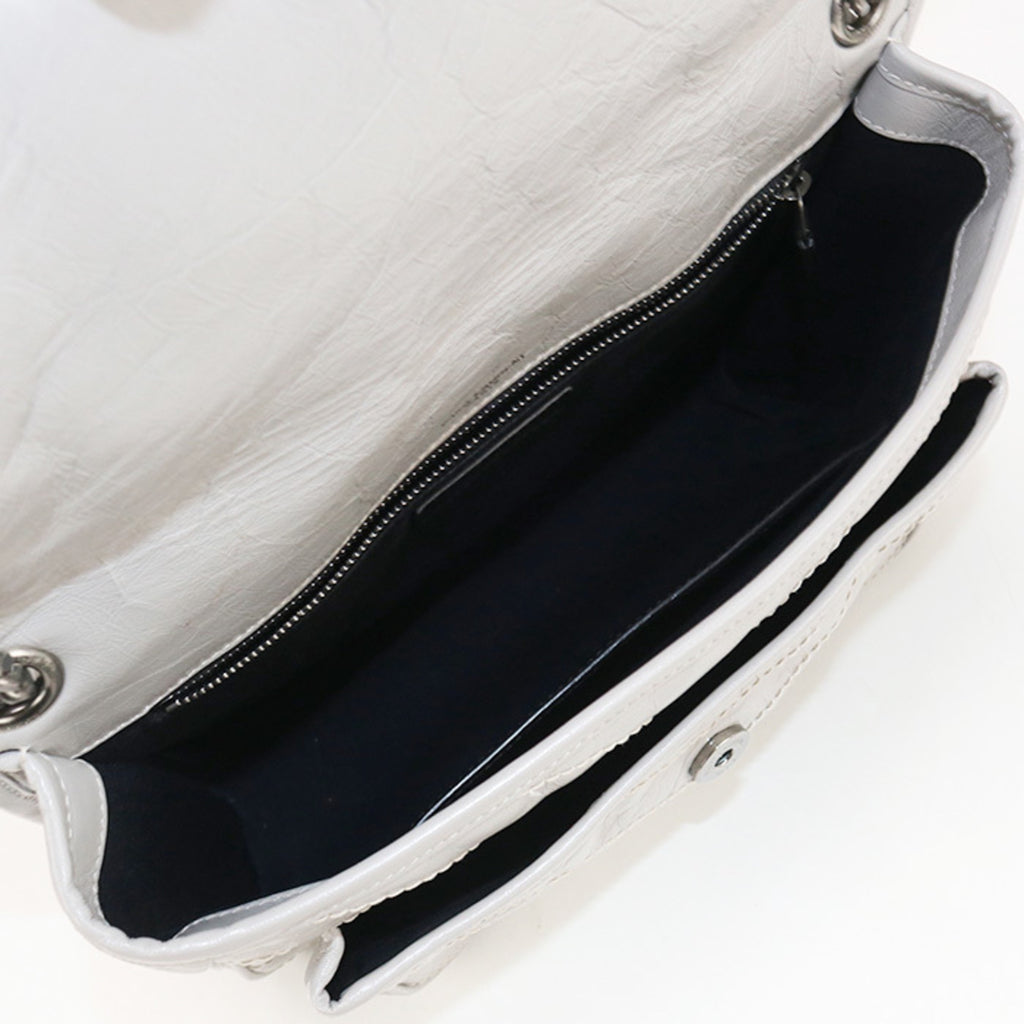 SLT LAURENT Niki Shoulder Bag SL95389 (498894) with Chain, Gray, Women's