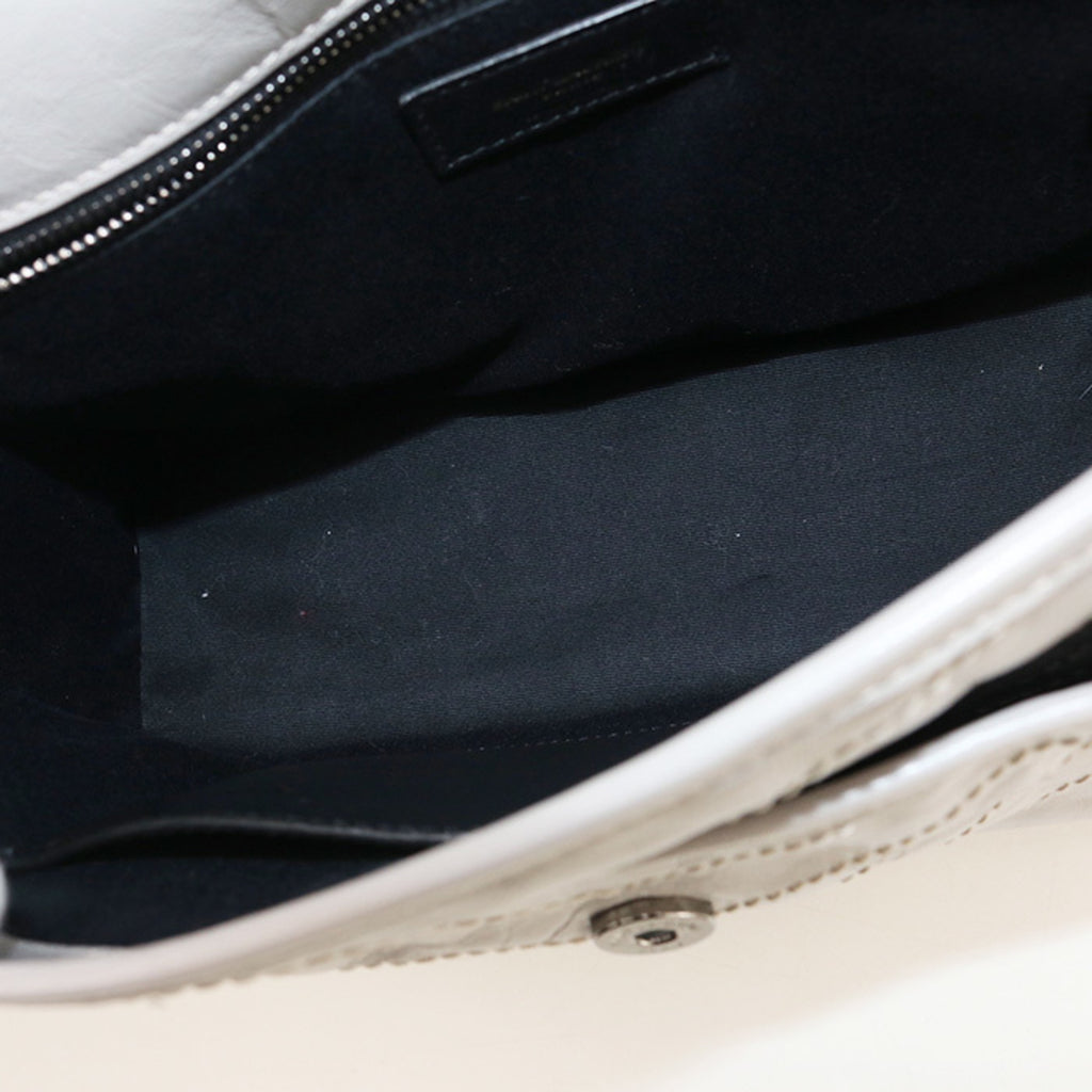 SLT LAURENT Niki Shoulder Bag SL95389 (498894) with Chain, Gray, Women's