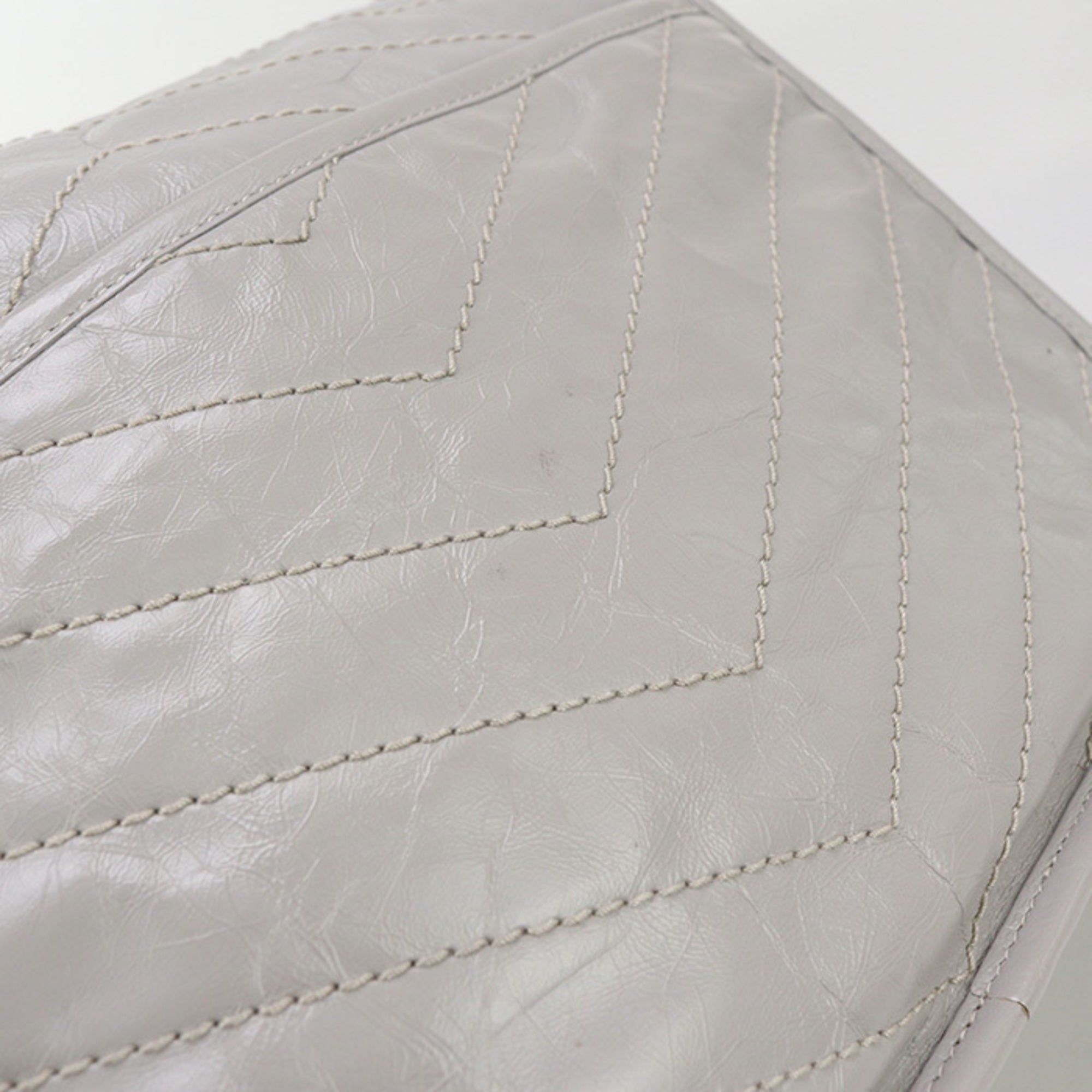 SLT LAURENT Niki Shoulder Bag SL95389 (498894) with Chain, Gray, Women's