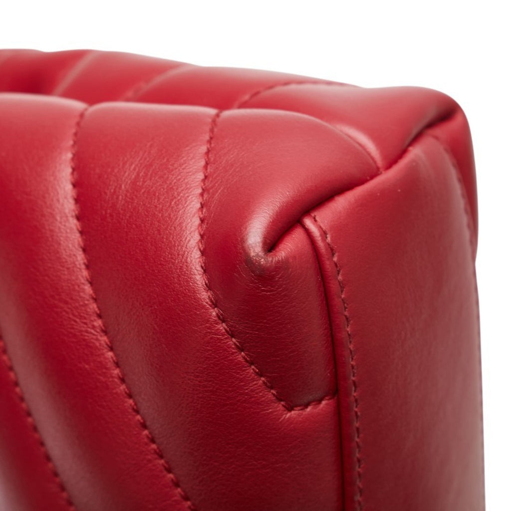 SLT Laurent YSL Logo Lulu Toy Bag Shoulder 467072 Wine Red Leather Women's SAINT LAURENT