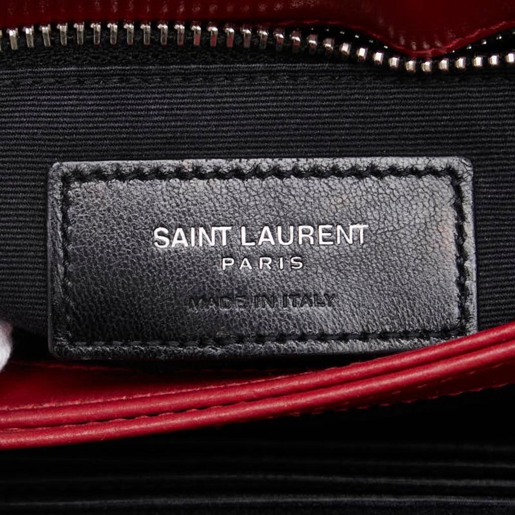 SLT Laurent YSL Logo Lulu Toy Bag Shoulder 467072 Wine Red Leather Women's SAINT LAURENT