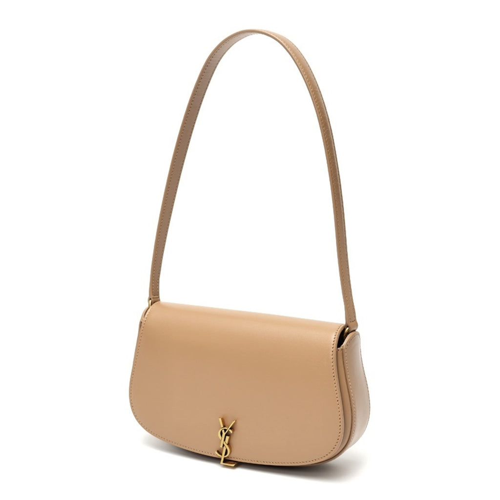 SLT Laurent SAINT LAURENT Voltaire Mini Shoulder Bag 779642 Box Calfskin Greige S-158826