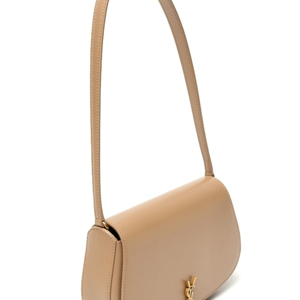 SLT Laurent SAINT LAURENT Voltaire Mini Shoulder Bag 779642 Box Calfskin Greige S-158826