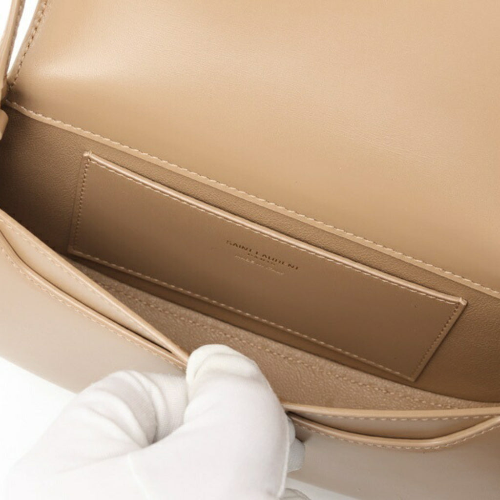 SLT Laurent SAINT LAURENT Voltaire Mini Shoulder Bag 779642 Box Calfskin Greige S-158826