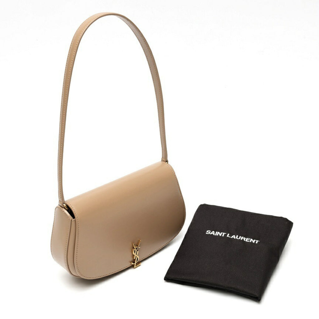 SLT Laurent SAINT LAURENT Voltaire Mini Shoulder Bag 779642 Box Calfskin Greige S-158826