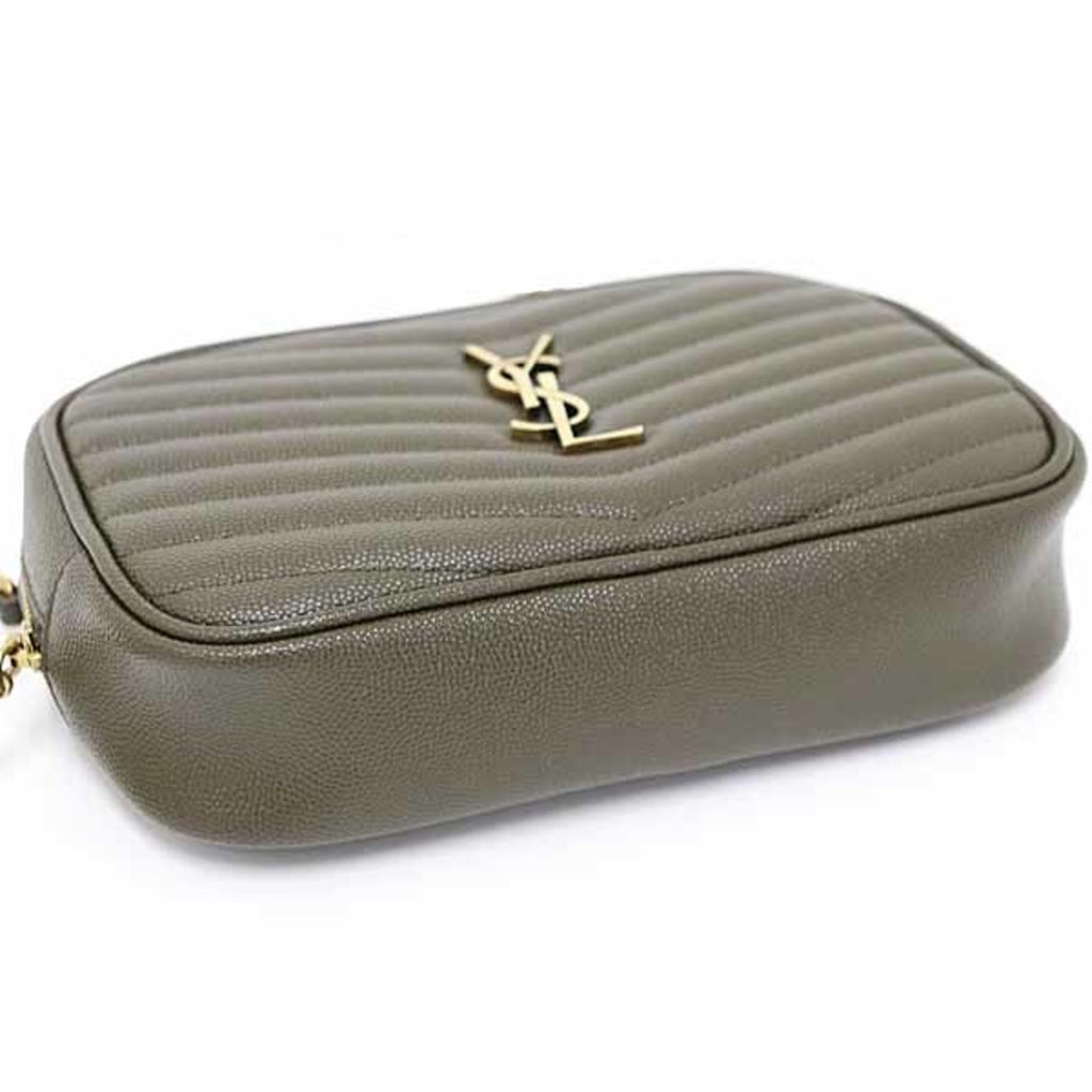 SLT Laurent Lou chain shoulder bag with tassel, calfskin 612579 khaki