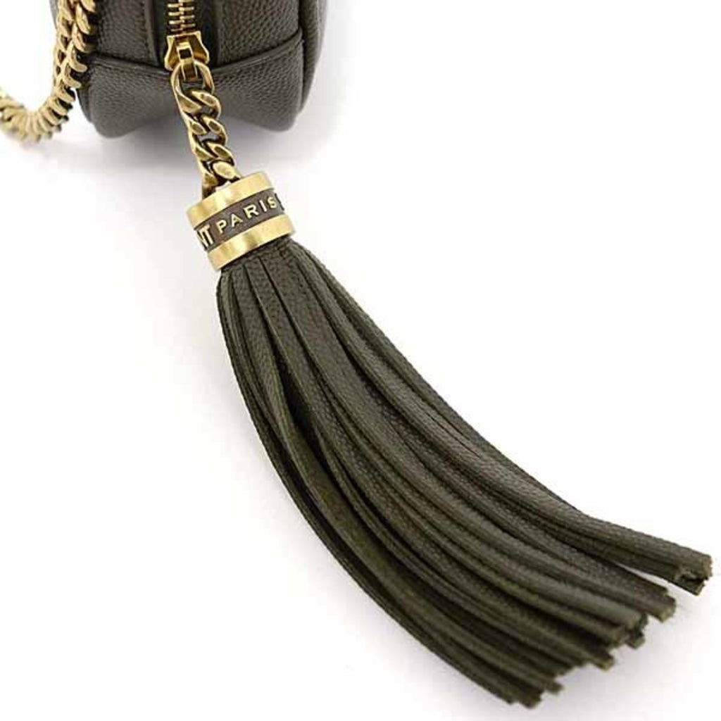 SLT Laurent Lou chain shoulder bag with tassel, calfskin 612579 khaki