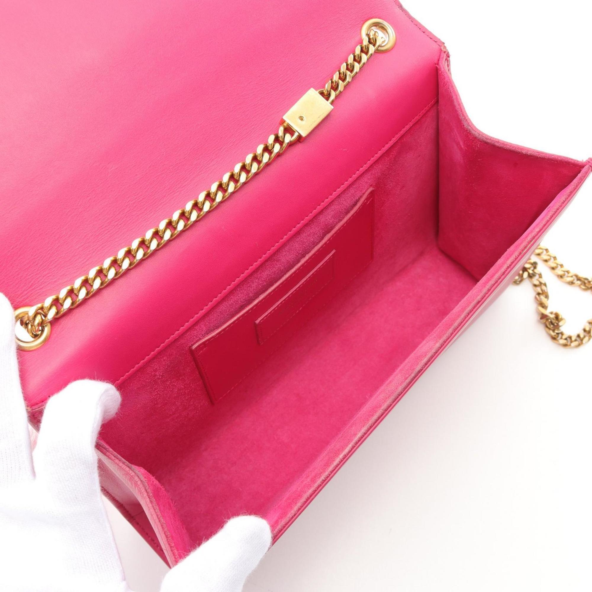 SLT Laurent Kate Monogram Shoulder Bag, Leather, Women's, Pink, 354119