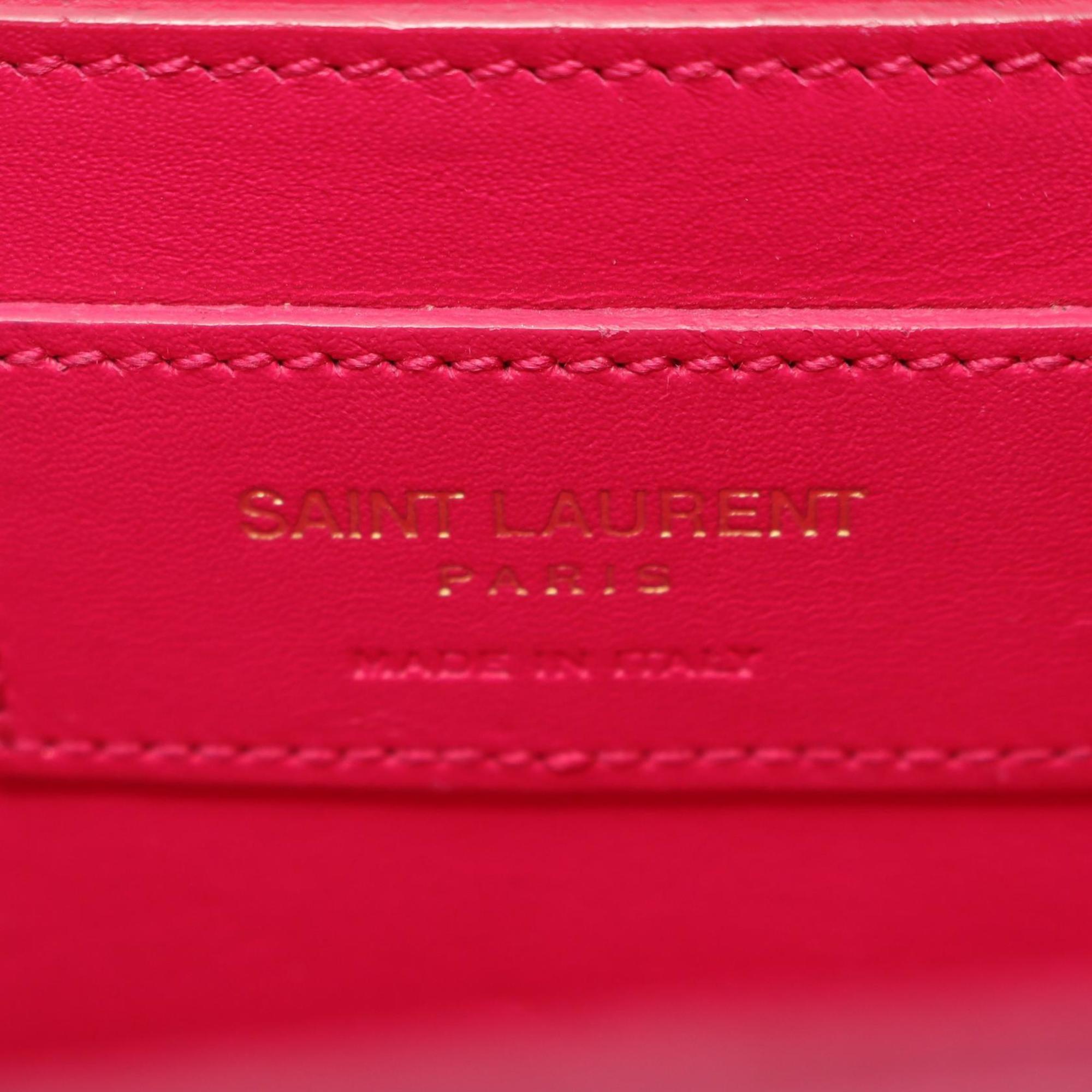 SLT Laurent Kate Monogram Shoulder Bag, Leather, Women's, Pink, 354119