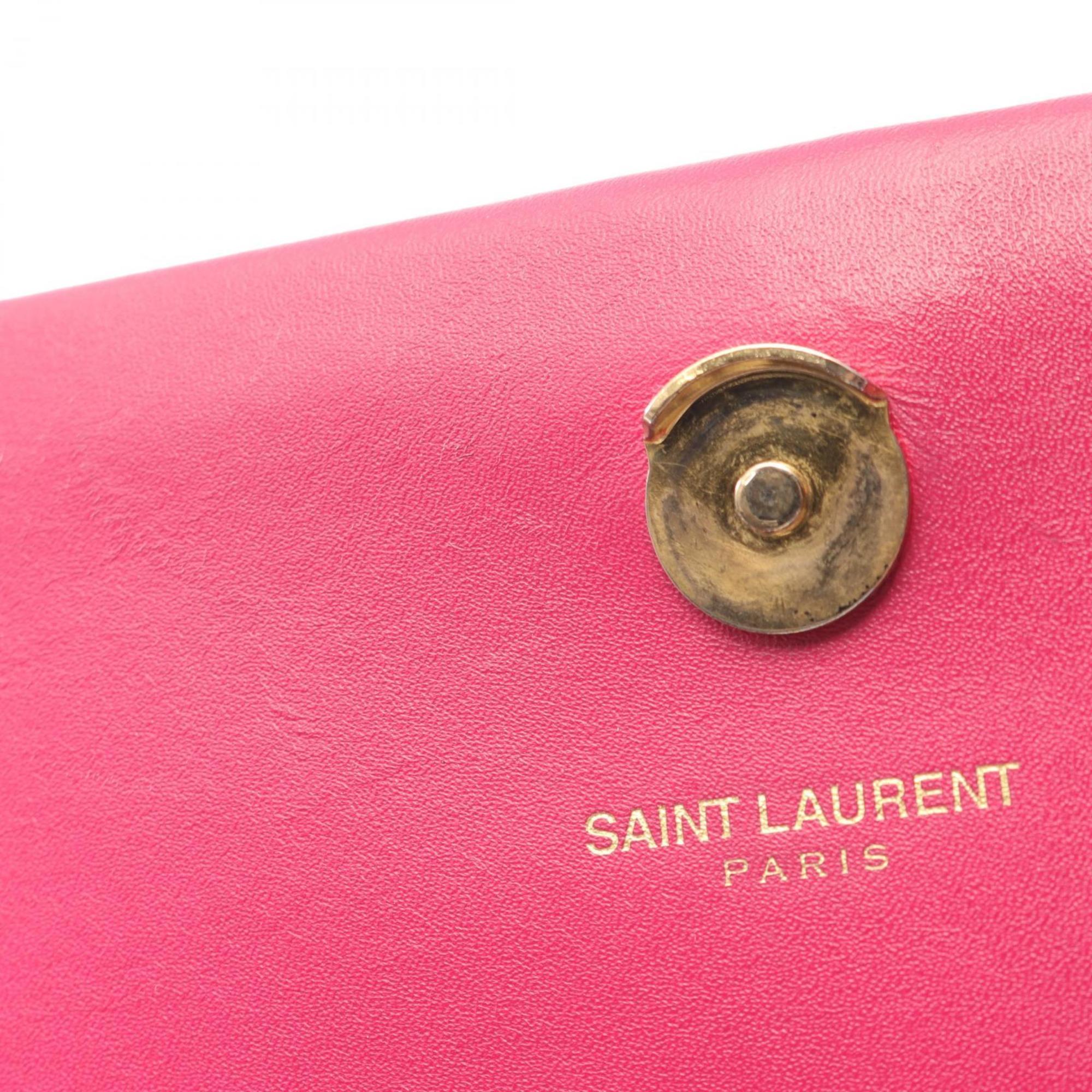 SLT Laurent Kate Monogram Shoulder Bag, Leather, Women's, Pink, 354119