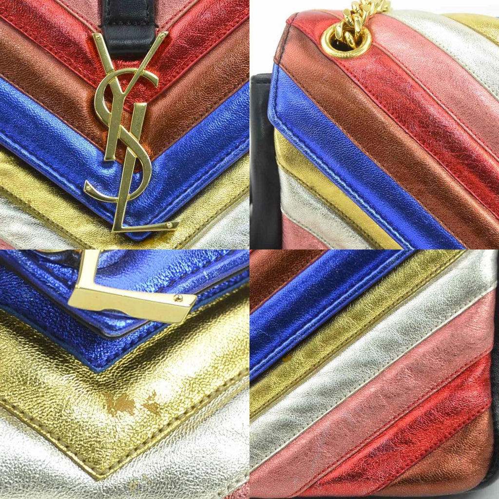 SLT Laurent shoulder bag in black and multicolored leather, women's, 428125 90160a