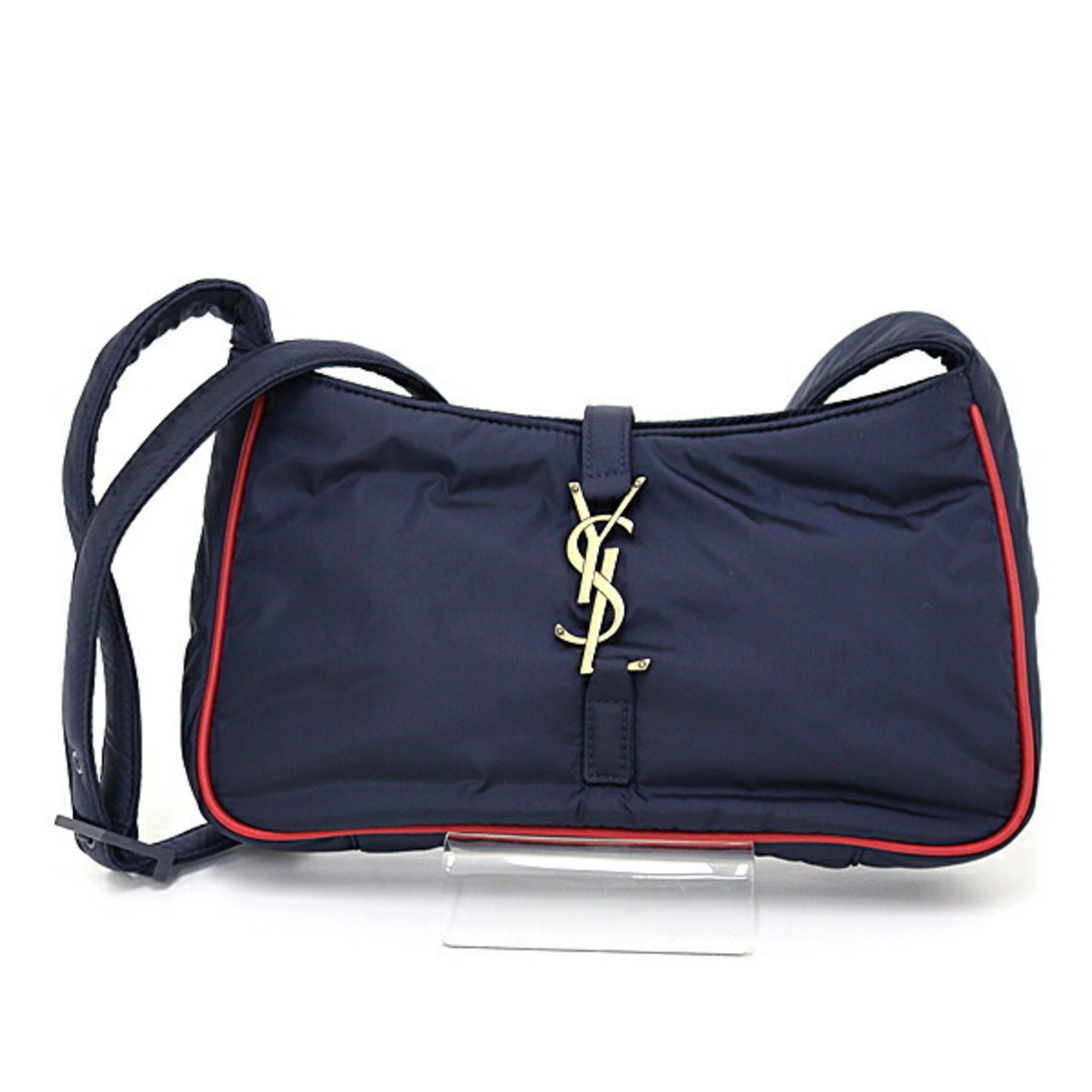 SLT Laurent Le Cin Cassette Shoulder Bag Eco Nylon Navy/Red 733294 YSL
