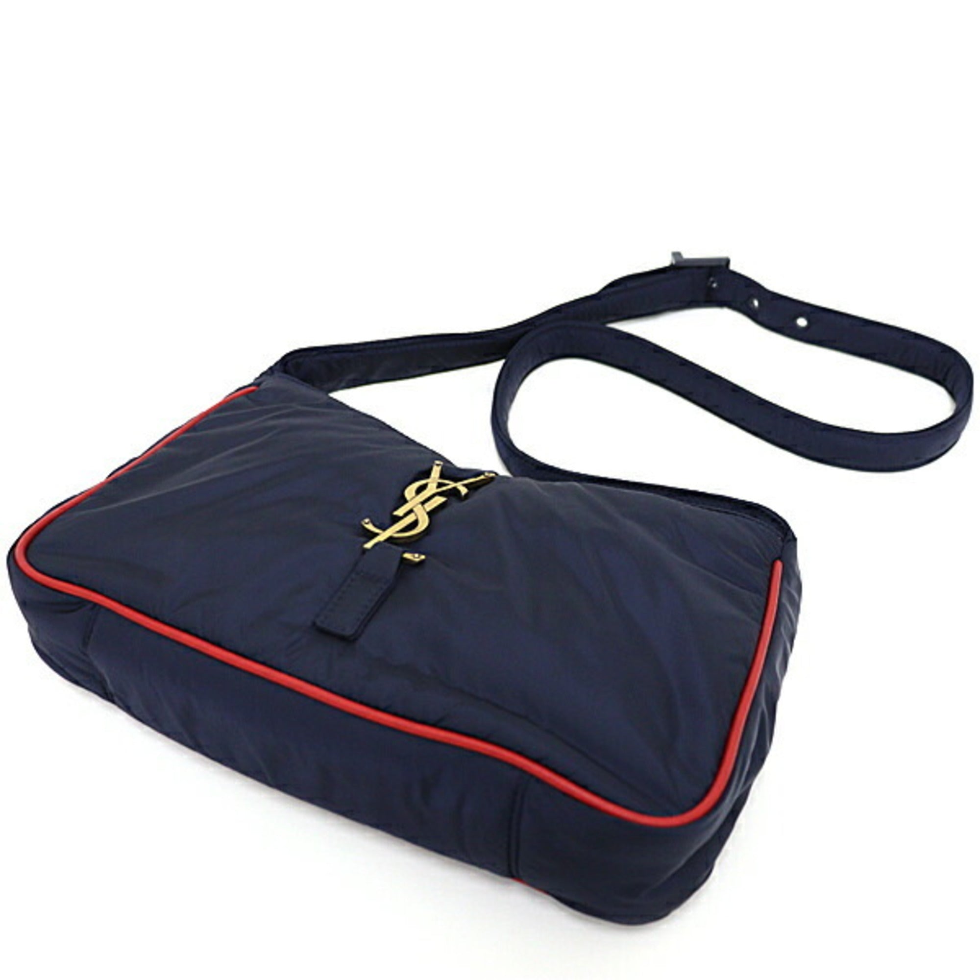 SLT Laurent Le Cin Cassette Shoulder Bag Eco Nylon Navy/Red 733294 YSL