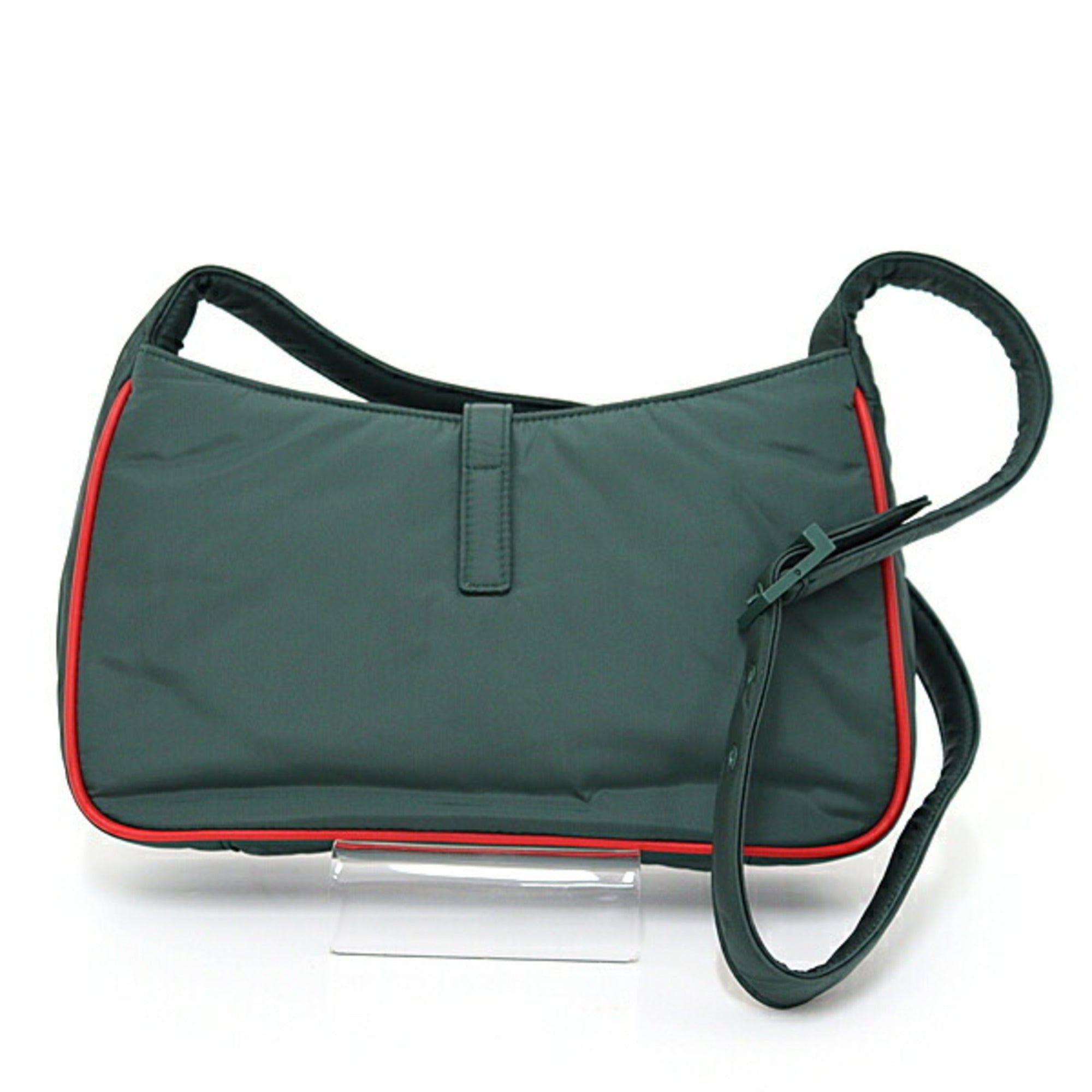 SLT Laurent YSL Le Cin Cassette Shoulder Bag Eco Nylon Khaki Green/Red 733294