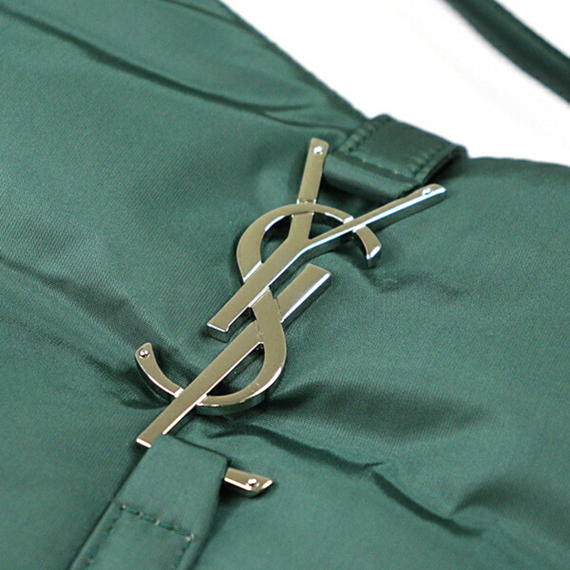 SLT Laurent YSL Le Cin Cassette Shoulder Bag Eco Nylon Khaki Green/Red 733294