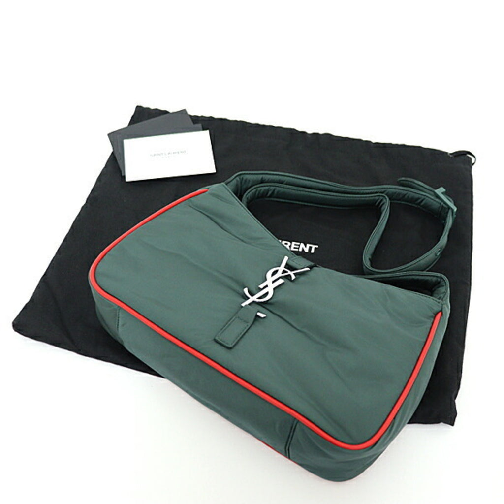 SLT Laurent YSL Le Cin Cassette Shoulder Bag Eco Nylon Khaki Green/Red 733294