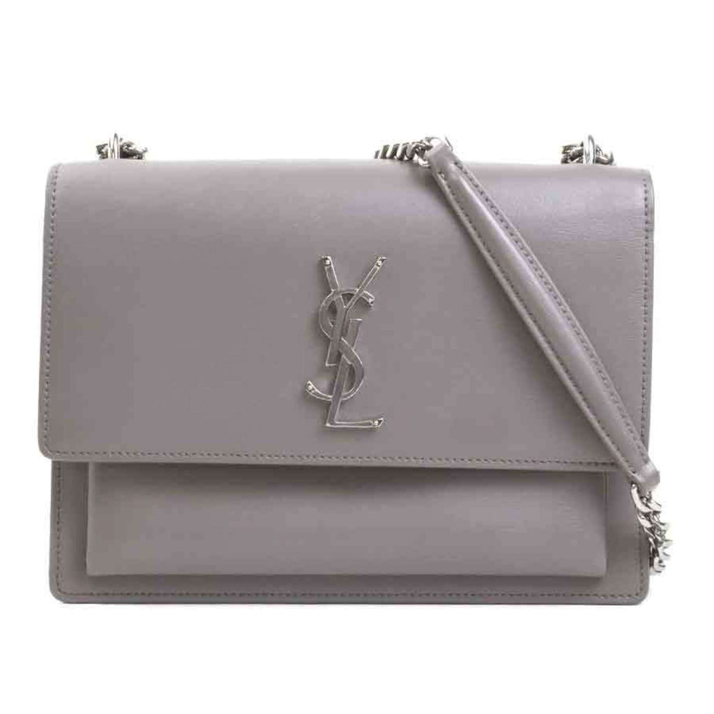 SLT Laurent shoulder bag leather metal grey silver women's e60593a