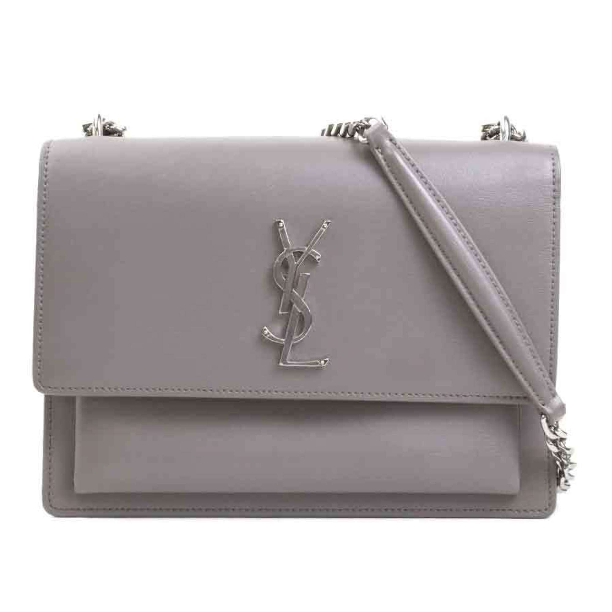 SLT Laurent shoulder bag leather metal grey silver women's e60593a