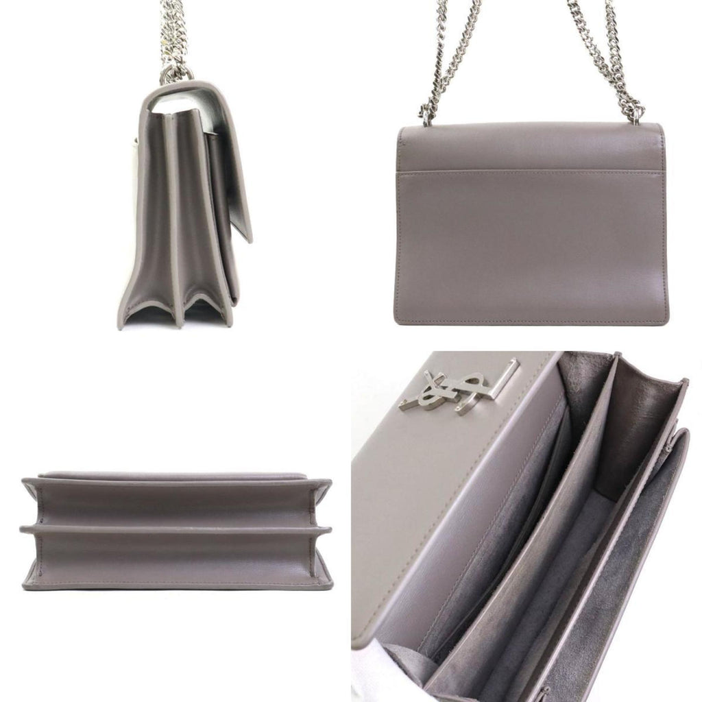 SLT Laurent shoulder bag leather metal grey silver women's e60593a