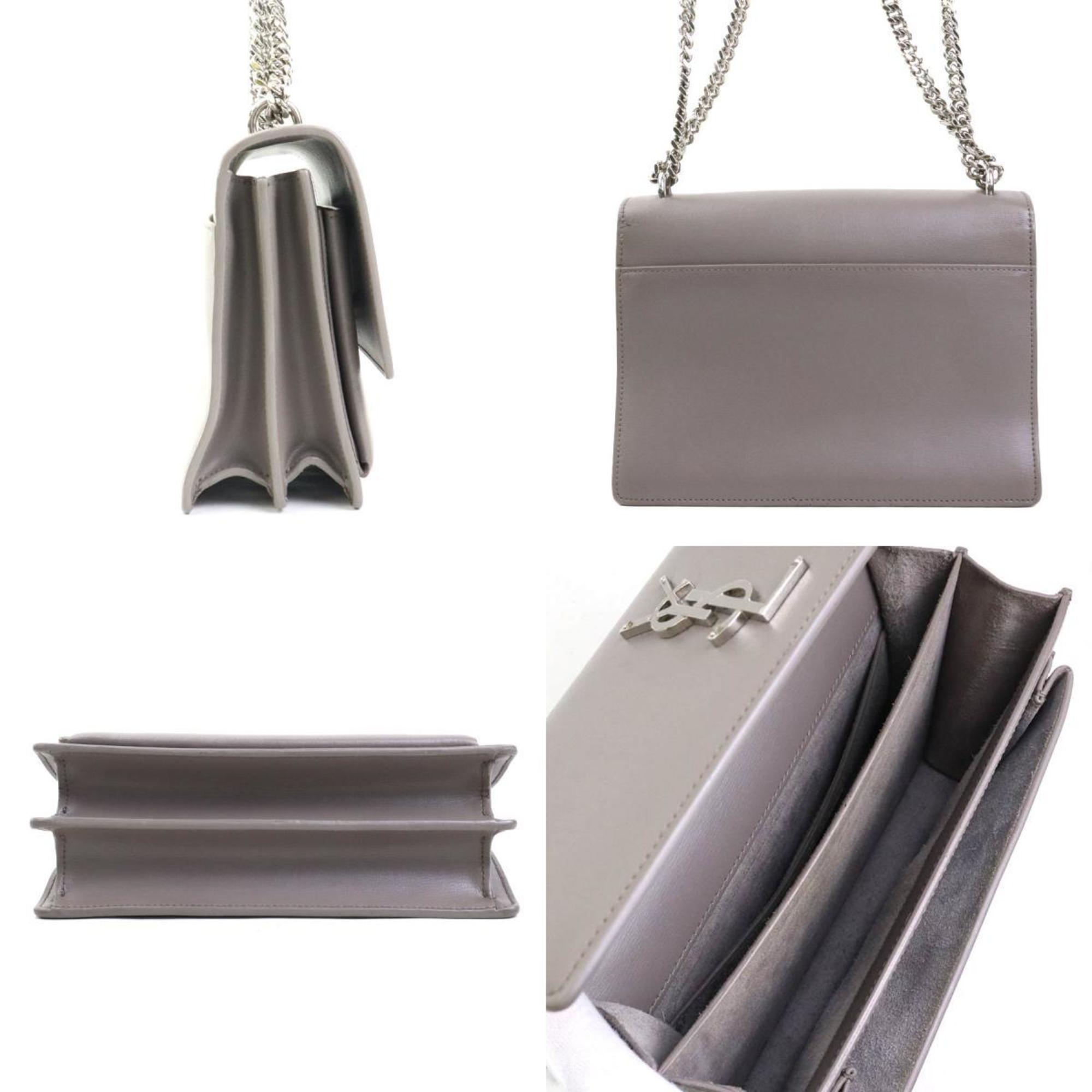 SLT Laurent shoulder bag leather metal grey silver women's e60593a